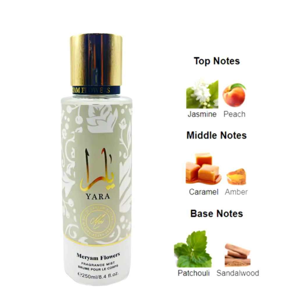 Maryam Flowers Fragrance Mist Size: 250ml / 8.4 fl oz    Available in 4 Different Fragrance Types